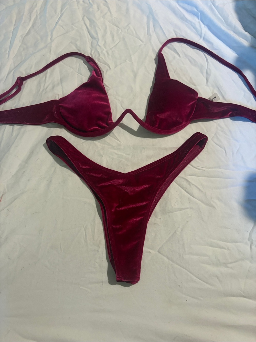 Velvet Deep Cherry Bikini Set - Women Swim